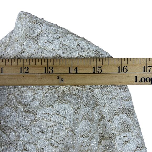 Y2K Cream Lace Long Sleeve Top XS | Boho Cottagecore Fairycore Romantic Grunge - Picture 6 of 9